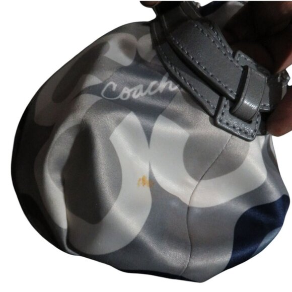 Coach 2010 Madison Clover Sophia Signature Logo Satchel Gray Sateen Leather - Picture 10 of 15